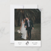 Moderne minimale tropische palmboom bruiloft bedankkaart (Voorkant)