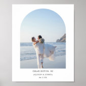 Moderne Minimale Trouwboog Koppel Foto Poster (Voorkant)