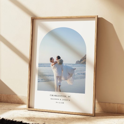 Moderne Minimale Trouwboog Koppel Foto Poster