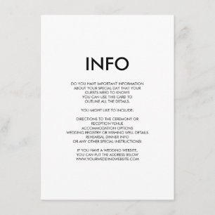 Moderne minimale trouwgegevens/informatiekaart informatiekaartje