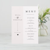 Moderne Minimale Trouwmenu Kaart Elegante Split (Staand voorkant)