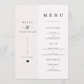 Moderne Minimale Trouwmenu Kaart Elegante Split (Voorkant)