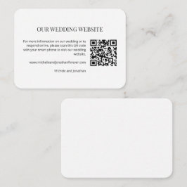 Moderne Minimale Trouwwebsite QR-code Insteekkaart Informatiekaartje