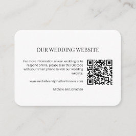 Moderne Minimale Trouwwebsite QR-code Insteekkaart Informatiekaartje