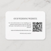 Moderne Minimale Trouwwebsite QR-code Insteekkaart Informatiekaartje (Voorkant)
