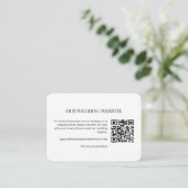 Moderne Minimale Trouwwebsite QR-code Insteekkaart Informatiekaartje (Staand voorkant)