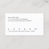 Moderne minimale Turquoise Heart Beauty Klantenkaartje (Achterkant)