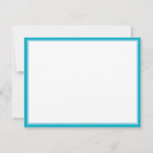 Moderne Minimale Turquoise Monogram Notitiekaartje (Achterkant)