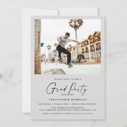 Moderne minimale tweefasefotograaf kaart (Achterkant)