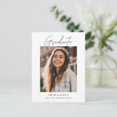 Moderne minimale tweeledige fotograafpartij uitnodiging briefkaart (Staand voorkant)