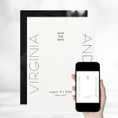 Moderne minimale Tyografie Big Names Photo Save The Date