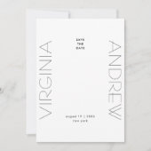 Moderne minimale Tyografie Big Names Photo Save The Date (Voorkant)
