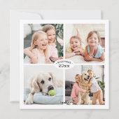 Moderne minimale typemachine kerstfotocollage feestdagenkaart (Achterkant)