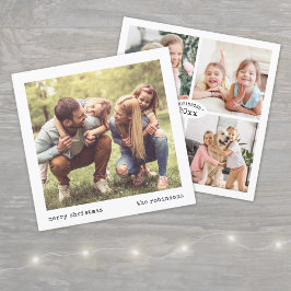 Moderne minimale typemachine kerstfotocollage feestdagenkaart