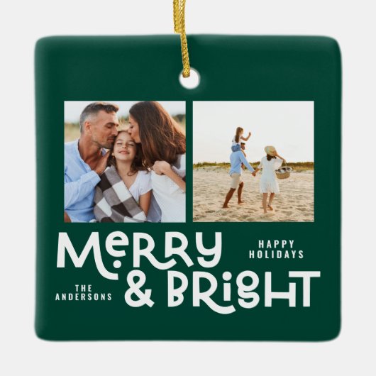 Moderne, minimale typografie 2-kerstcadeau keramisch ornament (Voorkant)