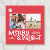 Moderne, minimale typografie 2 met kerstmis bedankjes labels (Voorkant)