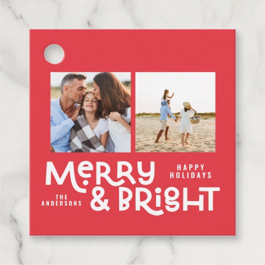 Moderne, minimale typografie 2 met kerstmis bedankjes labels (Voorkant)