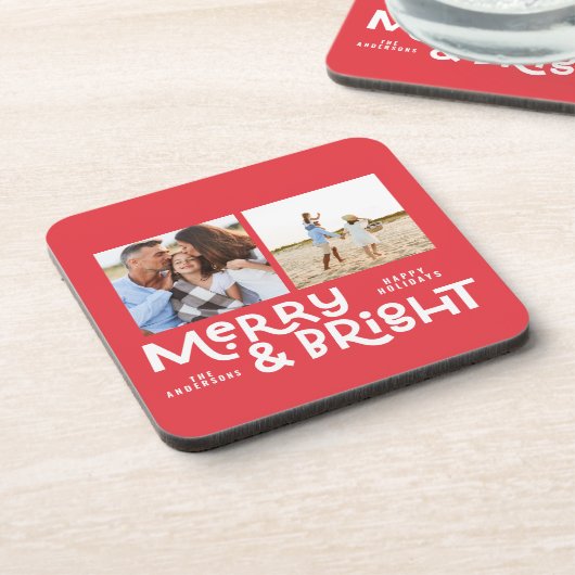 Moderne, minimale typografie 2 met kerstmis bier onderzetter (Linkerzijde)