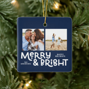 Moderne, minimale typografie 2 met kerstmis keramisch ornament