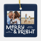 Moderne, minimale typografie 2 met kerstmis keramisch ornament (Voorkant)