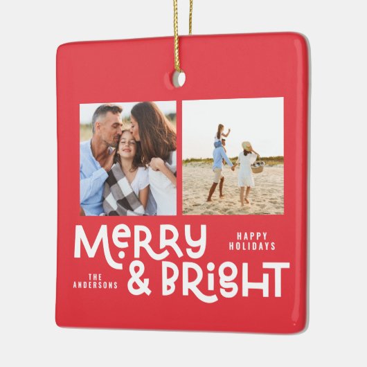 Moderne, minimale typografie 2 met kerstmis keramisch ornament (Links)