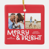 Moderne, minimale typografie 2 met kerstmis keramisch ornament (Voorkant)