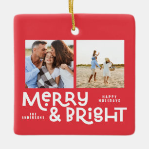 Moderne, minimale typografie 2 met kerstmis keramisch ornament