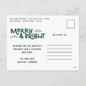 Moderne, minimale typografie 3 foto-kerstplezier H Feestdagenkaart (Achterkant)