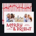 Moderne, minimale typografie 3 foto-kerstpreek Ho Feestdagenkaart<br><div class="desc">Het is misschien niet allemaal rustig,  maar iedereen kan nog steeds helder zijn met deze leuke moderne,  kleurrijke kerstkaart. Met ruimte voor 3 vierkante foto's,  beschikbaar in een selectie van kleuren.</div>