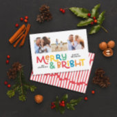 Moderne, minimale typografie 3 foto-kerstpreek Ho Feestdagenkaart