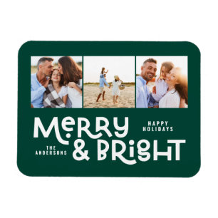 Moderne, minimale typografie 3 foto-kerstpreek Ho Magneet