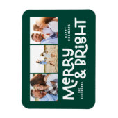 Moderne, minimale typografie 3 foto-kerstpreek Ho Magneet (Verticaal)