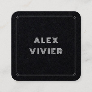 Moderne minimale Typografie Black Lijst Vierkante Visitekaartje