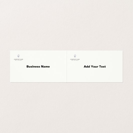 Moderne minimale Typografie Black Visitekaartje (Binnenkant ongevouwen)