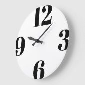Moderne minimale Typografie Black White Grote Klok (Hoek)
