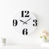 Moderne minimale Typografie Black White Grote Klok (Huis)