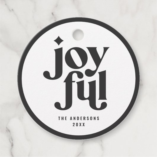 Moderne, minimale typografie blij met feestelijke bedankjes labels (Voorkant)