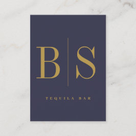 Moderne minimale Typografie Blue & Gold Visitekaartje