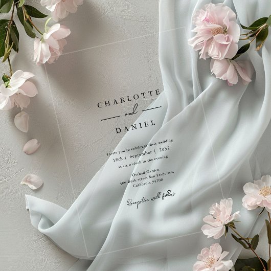 Moderne, minimale, typografie, bruiloft acryl uitnodigingen