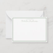 Moderne Minimale Typografie Casual Manuscript Groe Notitiekaartje (Voorkant)