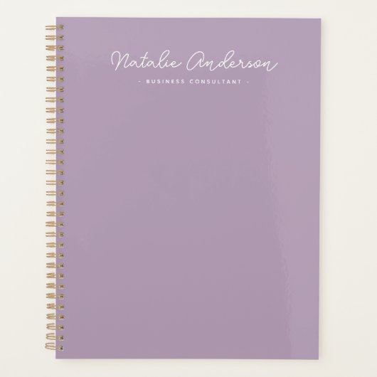 Moderne Minimale Typografie Casual Script Plum Planner (Voorkant)