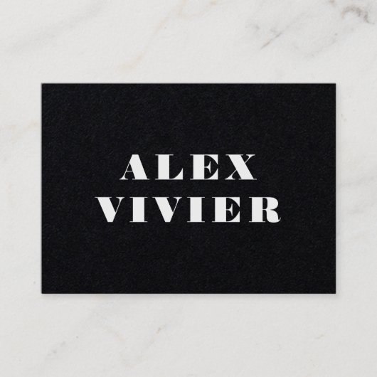 Moderne minimale Typografie Deep Black Visitekaartje (Voorkant)