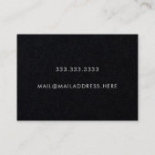 Moderne minimale Typografie Deep Black Visitekaartje (Achterkant)