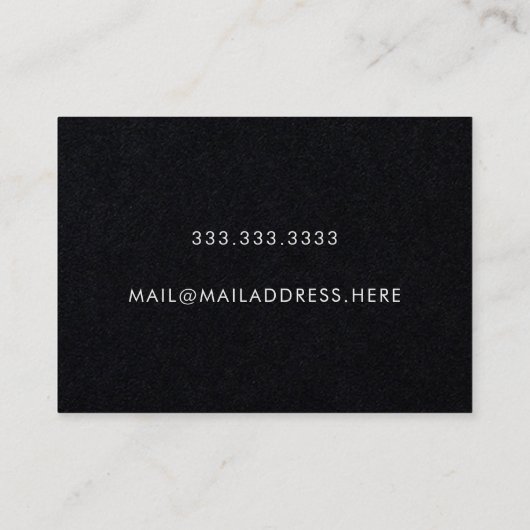 Moderne minimale Typografie Deep Black Visitekaartje (Achterkant)