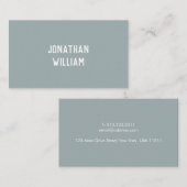 Moderne minimale typografie Dusty Blue Paper Visitekaartje (Voorkant / Achterkant)