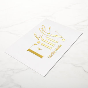 Moderne minimale typografie eenvoudige 50e verjaar folie uitnodiging