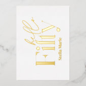 Moderne minimale typografie eenvoudige 50e verjaar folie uitnodiging (Voorkant)