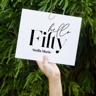 Moderne minimale typografie eenvoudige 50e verjaar kaart