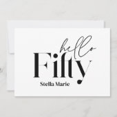 Moderne minimale typografie eenvoudige 50e verjaar kaart (Voorkant)