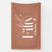 Moderne minimale typografie eenvoudige 50e verjaar spandoek (Verticaal)